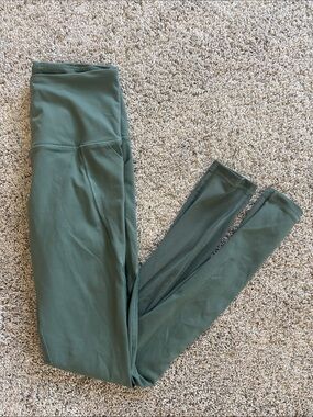 High-Waist Olive Green Athletic Leggings